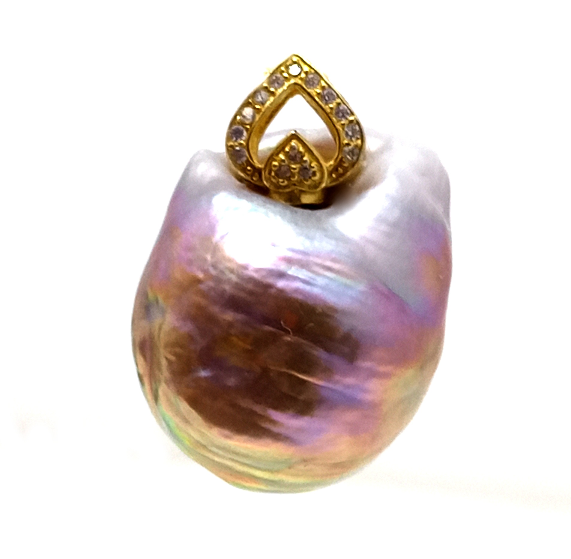 Pink , Gold, Green Pearl Pendant